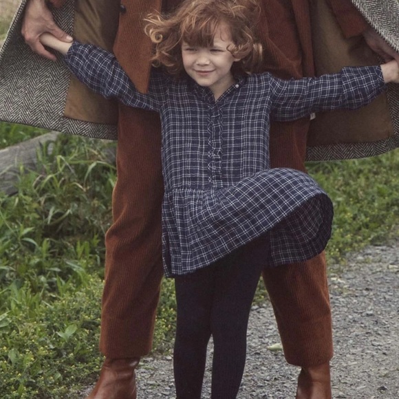 RARE Doen kids Bleu cottage dress in plaid NWT - Picture 2 of 8